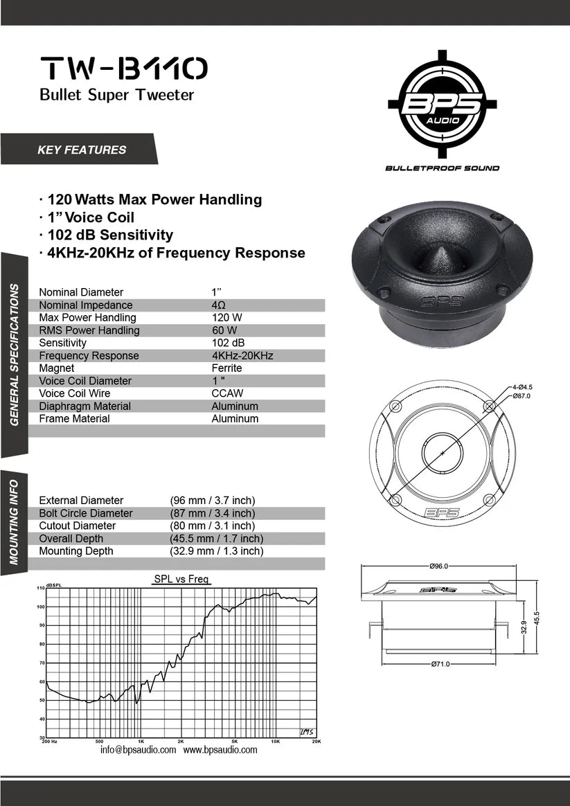 Bullet Super Tweeters (pair)