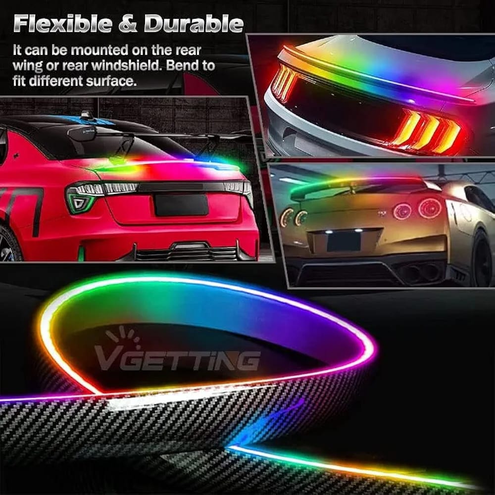 Universal Car Spoiler Light Strip, 50 Inch RGB LED